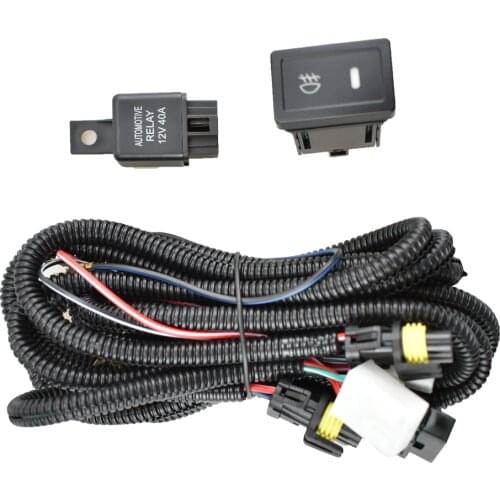 Car Fog Light H11 Wiring Harness Fuse Relay Cable Switch Kit For S-uzuki Jimny FJ Closed Off-Road Vehicle 1998-2013
