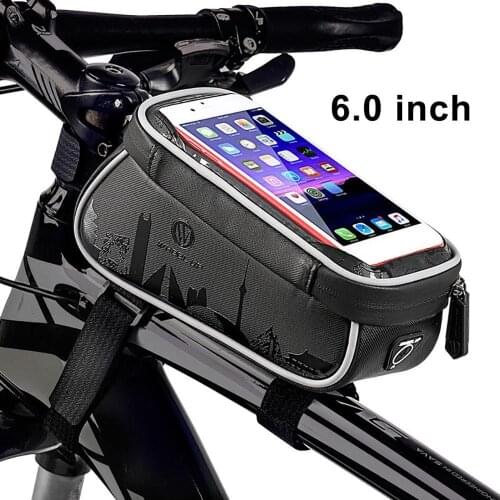 Touch Screen Front Top Tube Bicycle Bags Rainproof MTB Road Cycling Bags 6.0 Inch bike Cell Phone Cases New Selling