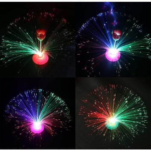 Colorful LED Fiber Nightlight Lamp Romantic Small Night Light for Chrismas Gift Colorful Flashing Light Luminous Toys Randomly