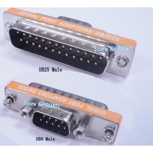 DB9 DB25 Male to Male Adapter D9/D25 Serial Port Adaptor 9Pin/25Pin Male Connector 9P/25P Convert protect joint