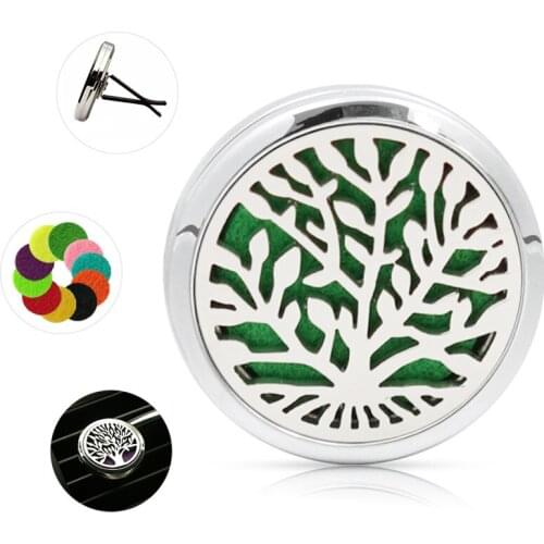 Basketball footprint Tree of life Perfume Diffuser Locket Car vent clips Essential Oil Aroma locket clip Magnetic 10 Pad random