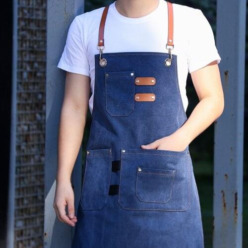 Apron Cowboy Chinese Restaurant Barista Milk Tea Shop Barber Male and Female Work Clothes Drawing