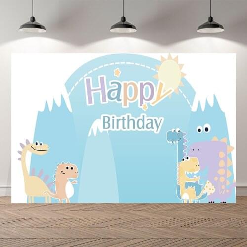 Seekpro Photography Background cartoon dinosaur Happy birthday party baby shower Backdrop Photo Background Photocall