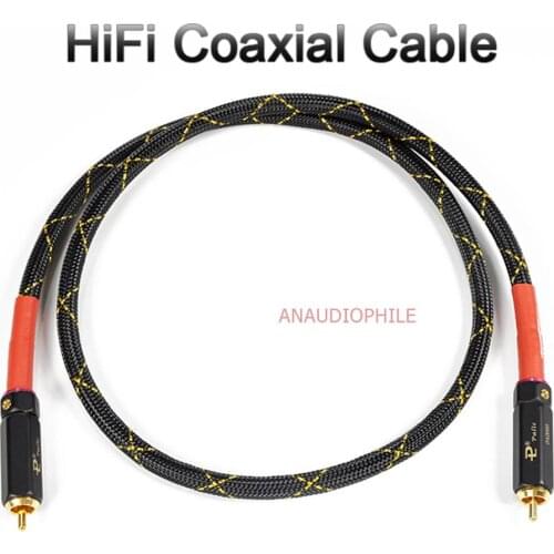 HiFi 75 Ohms Coaxial Cable Dual Shield 75 Ohm Coaxial SPDIF Cable DAC CD