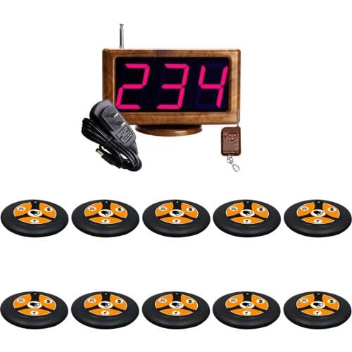 JINGLE BELLS 10 Call Button 1 Screen Wireless Waiter Calling System For Restaurant Hotel Bar Service Pager