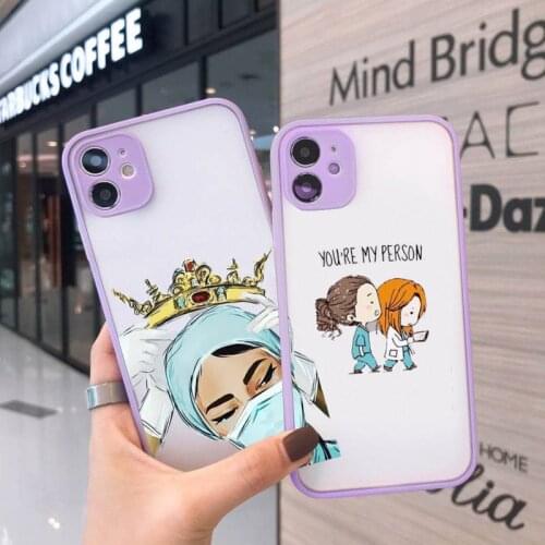 Medicine Doctor Nurse Phone Cases Matte transparent For Purple iPhone 12 Mini 11 Pro XR XS Max 7 8 Plus X Back Cover