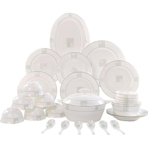 56 pcs Jingdezhen Ceramic Dinnerware Set Kitchen Tableware Dinner Dish Ceramic Plates and Dishes Bowls dishes set