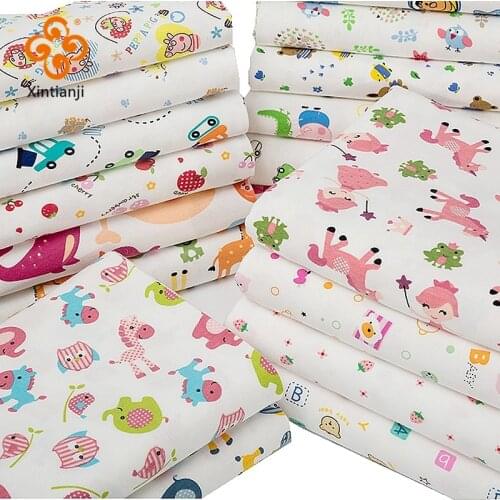 No-Fluorescent Soft Printed Baby Fabrics Childrens Jersey Sewing Material DIY Newborn Baby Clothes Cloth 50*190cm/Piece TJ0076