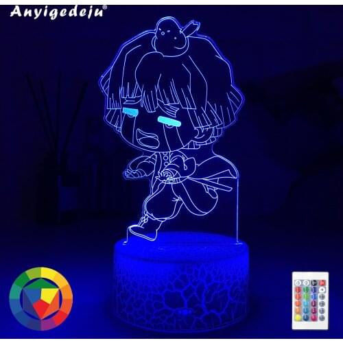 Newest Kimetsu No Yaiba Led Night Light Anime Demon Slayer Lamp for Bedroom Decor Light Kid Child Birthday Gift Agatsuma Zenitsu