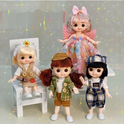 New 16cm BJD Dolls with Kawaii Face Little Girl Dolls Daily Casual Accessories DIY Dress Up Toys for Girls Children Gifts
