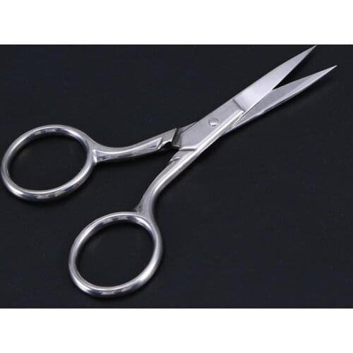 Stainless Steel Nose Hair Scissors Beard Eyebrow Facial Hairs False Eyelashes Trimmer Scissors with Sharp Edge Blades
