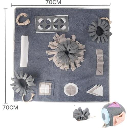 Pet Dog Snuffle Mat Dog Nosework Pad Feeding Mat Washable Pet Sniffing Training Blanket Detachable Fleece Pads for Dogs Puppy