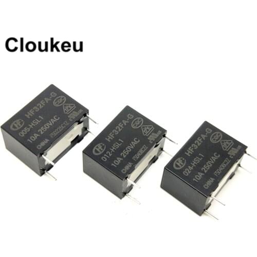 2Pcs Relay DIP4 HF32FA-G- 005-012 024 -HSL1 HS1 5V 12V 24V 10A