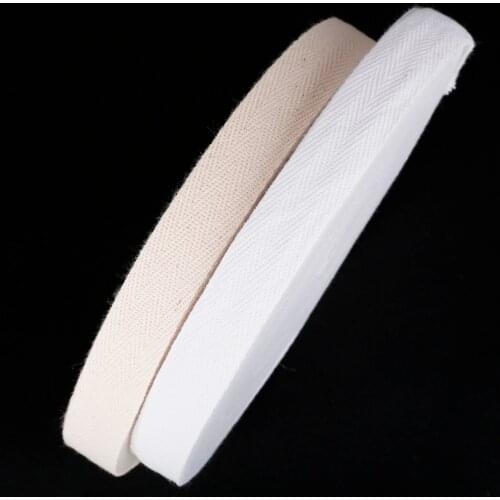 5yards/lot High Quality White Strap Cotton Webbing 10-50mm Herringbone Pattern Ribbons DIY Packing Sewing Clothes Accessories