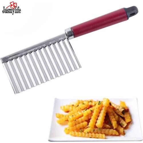 Potato Cutter Stainless Steel Potato Wavy Edged Cutter Knife Gadget Vegetable Fruit Potato Cutter Peeler Cooking Tools