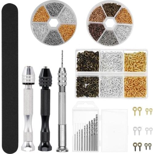 1set Hand Drill For Resin Molds Sanding Stick UV Epoxy Resin Mold Tools DIY Jewelry Making Equipments Metal Drill Screw Eyepins