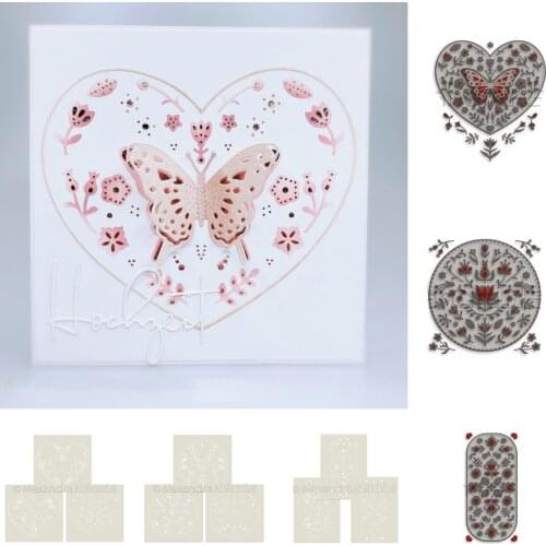 Butterfly Love Flower Rose Stamps And Dies New Arrival 2021 Scrapbook Diary Decoration Stencil Embossing Template DIY Greeting