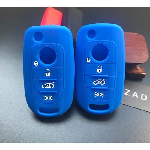 ZAD 4 buttons silicone key FOB Shell Cover Hood Case Protect skin holder for FIAT TIPO Toro 500X nuovo grazie Remote keyless