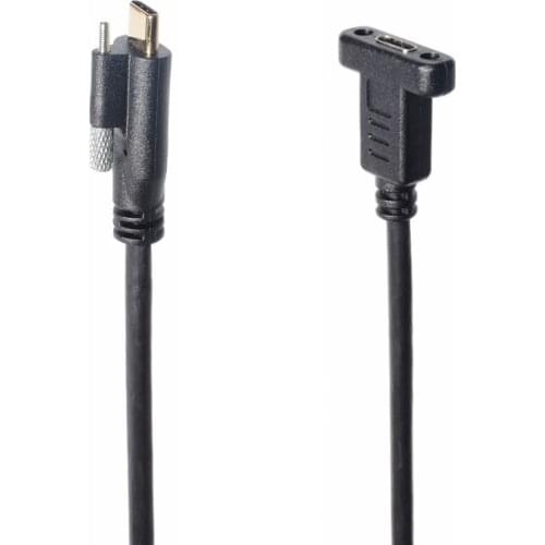 USB-C USB 3.1 Type C Male to Female Data Extension Cable with Panel Mount Screw Hole USB Type C Machine Vision camera Cable