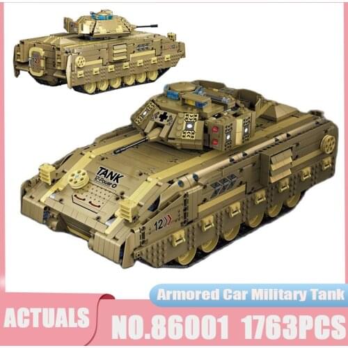 High-Tech Electric Remote Control Crawler Armored Car Military Tank Land Big Mac 86001 Building Blocks Bricks Children Toys Gift