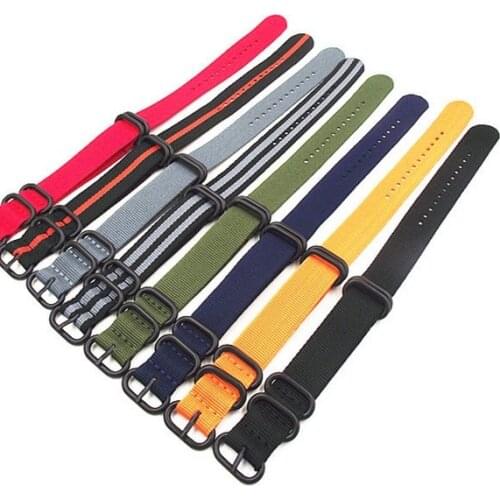 1PCS Heavy duty nylon straps 18mm 20mm 22mm 24mm Nylon Watch band NATO strap zulu strap watch strap ring buckle -HDNS01
