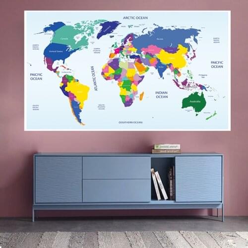 150*100cm The World Map Non-woven Canvas Painting Vintage Wall Art Poster and Prints Living Room Home Decoration School Supplies