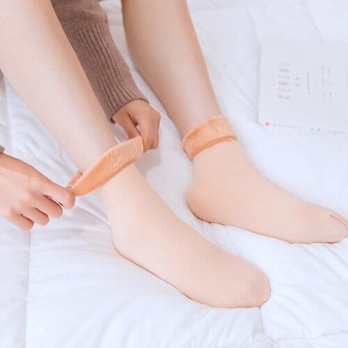 2 Pairs/Lot Women Men Snow Socks Plus Velvet Thickening Tube Socks Winter Warm Floor Cute Towel Socks Wholesale