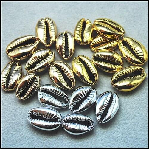 20pcs golden plated shell beads shell spacer beads for caps and bracelets diy jewelry making accessories silver and KC golden