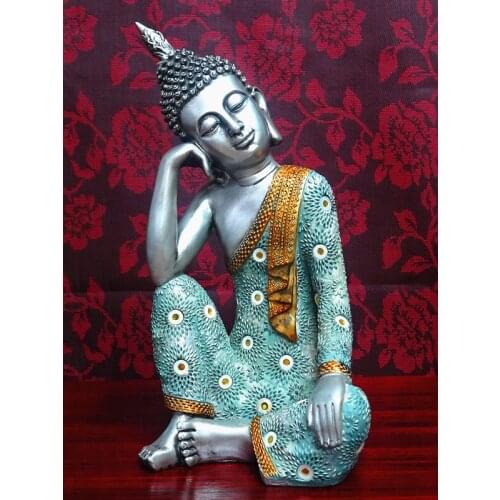 35CM Large - 2020 Southeast Asia HOME office decoration art efficacious Protection Sitting Sleeping Buddha FENG SHUI art Statue