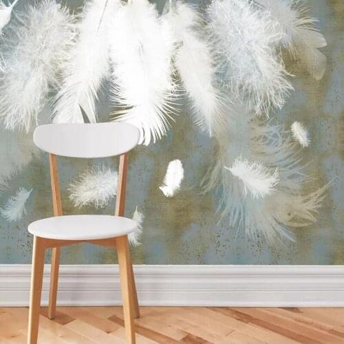 Custom 3D Photo Wallpaper Mural White Feather Art Wall Painting Waterproof Canvas Living Room Bedroom Wall Papers Home Decor