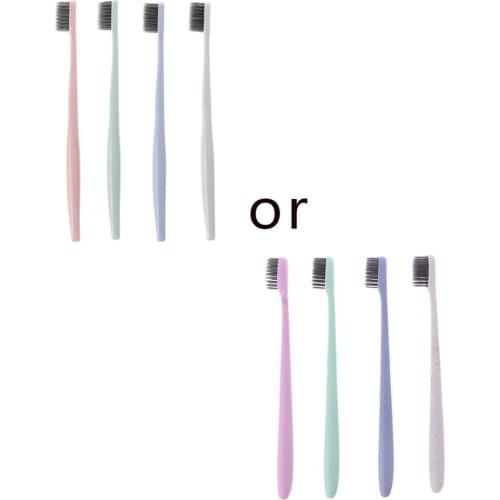 4 Pcs/ Set Bamboo Charcoal Nano Ultra Soft Oral Hygiene Toothbrush Solid Color