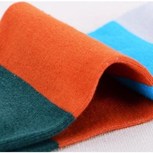 5Pair/lot Summer mens cotton Candy color wide sweat Stripe socks Breathable Men Ankle Sock
