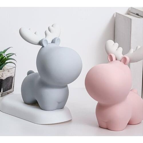 Cute deer piggy bank home resin decoration piggy bank cartoon creative coin bank piggy bank big money box children gift