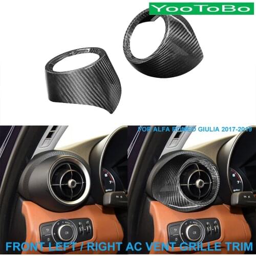 LHD RHD Car Styling Real Carbon Fiber Front Left Right AC Vent Grille Outlet Trim Cover For Alfa Romeo Giulia 2017-2019