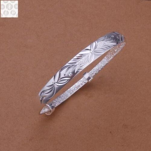 B187 Free Shipping! SGS Test Past Latest Trendy Classic Silver color plated jewelry Hot sell Bangle Wholesale Price
