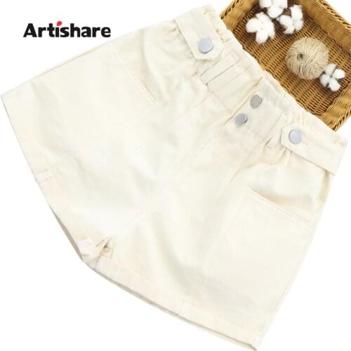 Jeans For Girl Solild Girls Short Jeans Pants Summer Denim Trousers For Children Casual Style Childrens Clothing 6 8 10 12 14