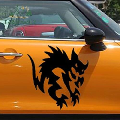 EARLFAMILY 50cm x 50cm 2x Demon Cat Funny Car Sticker For Cars Door Side Truck Window Rear Windshield JDM Vinyl Decal 8 Colors