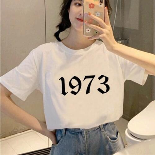Summer Women T Shirt Casual Fashion Years Print Short Sleeve Tshirts Female Top Tees Outdoor Clothing for Ladies Girls T-Shirts