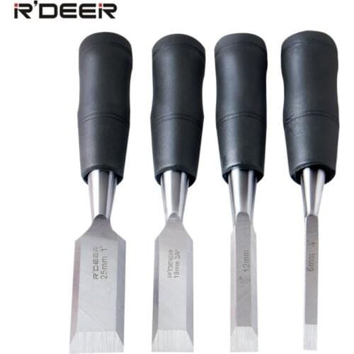 RDEER 4 Pcs Wood Chisel Wood Carving Tools 1''/3/4''/1/2''/1/4'' Tail With Rivets Wood Carving Carpenter Tools