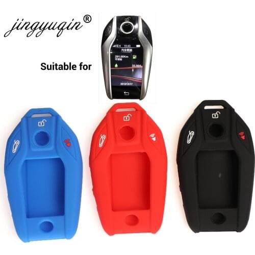 Jingyuqin 30pcs Silicone Remote Display Key Case Fob For 2018 2017 2016 BMW 7 series I12 G12 G11 Keyless LCD Cover Protector