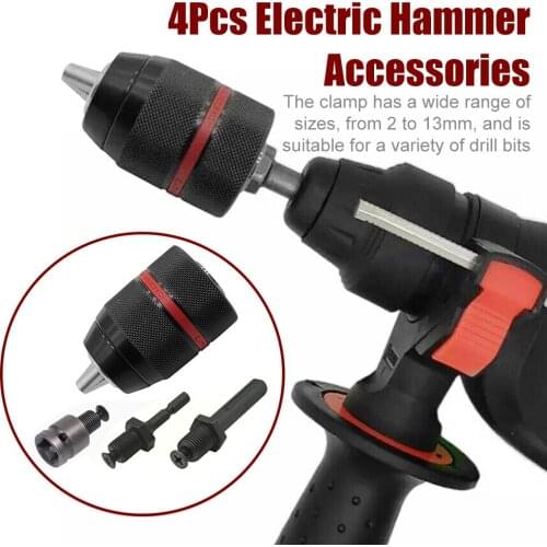 Hammer Drill Square Adapter Hardware Tool Professional SDS Plus Metal Chuck Quick Change Adapter Square Hammer Drill
