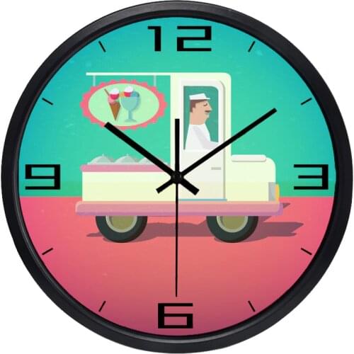 Ice Cream Shop Funny Wall Clock Creative Decorative Clock