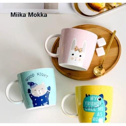 Cute Coffee Mugs and Cups Ceramic Mug Cartoon Coffee Milk Cups Tea Cup Dianosaur Water Cup Children Gift Cup