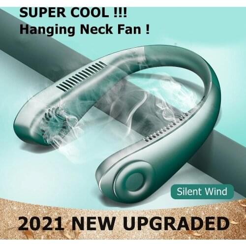 Dropshipping Mini Neck Fan Portable Bladeless USB Rechargeable Mute Sports Fans For Outdoor Ventilador Portable Air Conditioning