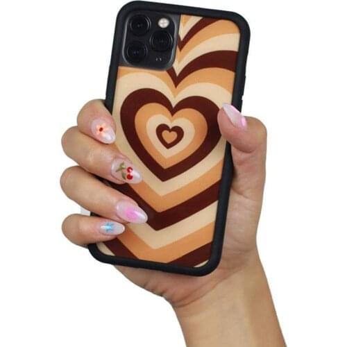 Fashion Latte Love Silicone PC+TPU phone case for iphone 6S 7 8 Plus X Xs Max for Apple phone XR 11 12 MINI Pro hard fundas 2021