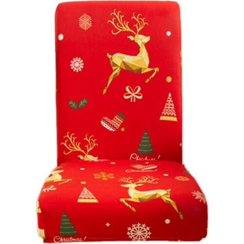 Washable Useful Stretch Christmas Chair Slipcover Polyester Chair Protector Soft for Banquet