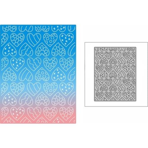 New Dotted Broken Hearts Background Plate 2021 Metal Cutting Dies for DIY Scrapbooking and Card Making Embossing Craft No Stamps