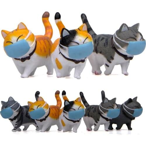 New Product Promotion Discount Cartoon Face Cover Fat Cat Mini Model Figurine Ornament Micro Landscape Decor