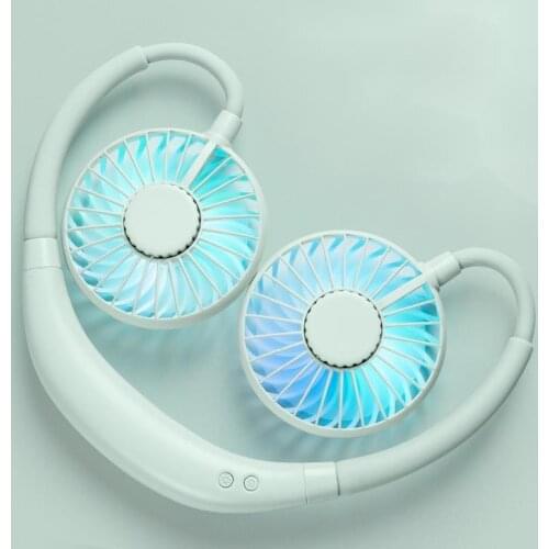 Lazy man hanging neck fan USB portable electric cooling artifact student sports mini rechargeable handheld small appliance