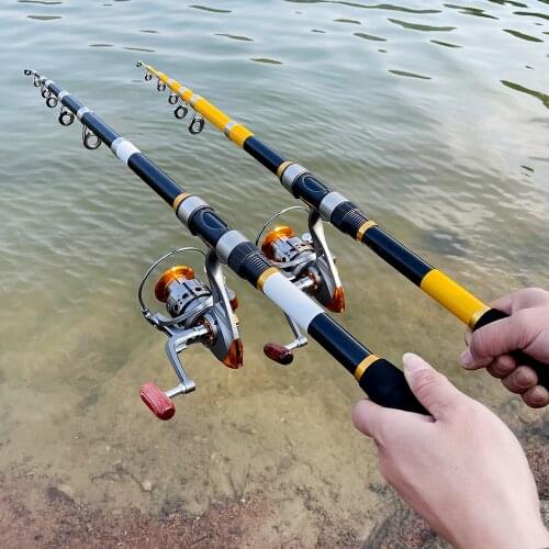 Fishing Rod Combo Portable Carbon Fiber Telescopic Fishing Pole and 1000-3000 Spinning Reel Fishing Tackle Set